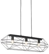 Lampă suspendată industrială neagră cu 3 lumini - Carcass