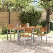 vidaXL Set de masă pentru grădină 5 pcs Gri și maro 150 x 90 x 75 cm