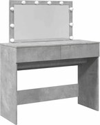 vidaXL Masă de toaletă cu LED, gri beton, 100x40x120 cm
