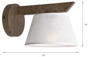 Aplică LED Brilagi ANTHONY 1xE14/40W/230V stejar nuc/alb