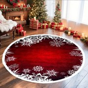 Covor decorativ Craciun, rotund, antiderapant, diametru 100 cm, CCR102