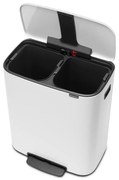 Coș de gunoi alb de reciclat/cu pedală din oțel 60 l Bo – Brabantia
