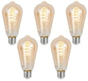 Set 5 becuri Becuri LED inteligente E27 reglabile ST64 chihlimbar 4,9W 320lm 2500K