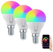 SET 3x bec LED RGB+CCT dimabil E14/6W/230V 2700-6500K Wi-Fi Tuya Immax NEO