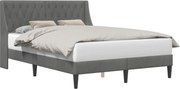 vidaXL Cadru de pat cu headboard Gri închis 120 x 190 cm Catifea