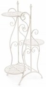 Suport pliabil pentru 3 ghivece, din metal, Emily High Alb Antichizat, L32xl29xH80 cm