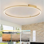 Brilagi - Corp de iluminat LED dimerizabil PORTOFINO LED/85W/230V Ø 120 cm auriu + telecomandă