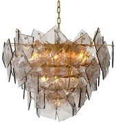 Candelabru LUX, Otel Alama Antic, Sticla Fumurie, Biltmore