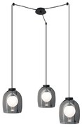 Lustra cu 3 pendule design modern Cindra fumuriu