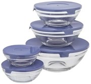 Altom Set de boluri de sticlă cu capac 5 buc, mixde culori