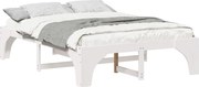 vidaXL Cadru de pat Alb 140 x 200 cm Lemn de pin masiv