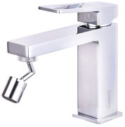 Baterie bideu TRENDY’S, design rectangular, crom lucios