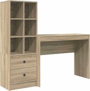 vidaXL Birou cu sertar 2 pcs Stejar Sonoma