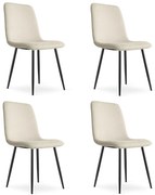 Set 4 Scaune Bucatarie/Dining  Raymon Material Textil Bej