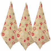 Prosop de bucătărie Home Elements Inimă de Crăciun, 50 x 70 cm, set de 3 buc.