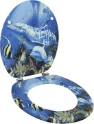 vidaXL Capac WC, MDF, model delfini