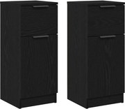vidaXL Bufet 2 pcs Stejar Negru 30 x 30 x 70 cm Lemn compozit