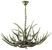 Candelabru rustic cu brate in forma de coarne de cerb, fabricat manual, CHALET SP8 115504