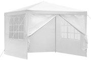Cort evenimente, pavilion pentru gradina, cu pereti detasabili, cadru metalic, 3x3 m, PE, Alb,