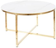 Masa de cafea Salma marmura alba/auriu - H45 cm