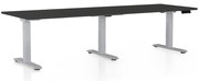 Masa inaltime reglabila OfficeTech Long, 240 x 80 cm, bază gri, negru