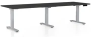 Masa inaltime reglabila OfficeTech Long, 240 x 80 cm, bază gri, negru