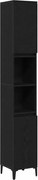 vidaXL Dulap de Baie Stejar Negru 30 x 30 x 190 cm Lemn compozit