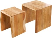 Set de 2 masute din lemn de salcam MAMMUT