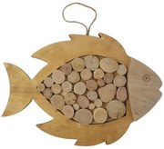 Decoratiune de perete din lemn de tanoak, 42,5 x 28,5 x 2 cm, Fish Mauro Ferreti