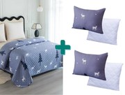 Set cadou pentru dormitor DEER AND TREE, gri