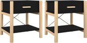vidaXL Noptiere, 2 buc., negru, 42x38x45 cm, lemn compozit