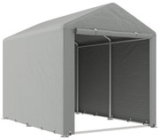 Outsunny Garaj pentru Motociclete, Biciclete și Unelte, Cort cu Fermoar, 160x218x172 cm, Gri Deschis | Aosom Romania