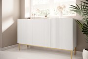 Comodă Nicole 150 cm - Mat alb / picioare aurii