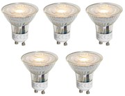 Set de 5 becuri LED GU10 50mm clare 1W 80 lm 2200K
