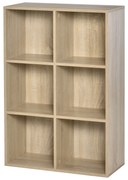 HOMCOM Bibliotecă Modernă cu 6 Cuburi, 65.5x30x97.5 cm, Culoare Stejar | Aosom Romania