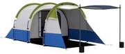 Outsunny Cort de Camping pentru 2-3 Persoane, Impermeabil, cu 2 Zone și 3 Intrări, 420x200x150 cm, Verde | Aosom Romania