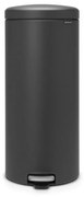 Cos cu pedala Brabantia NewIcon 649753, 30 L, Inchidere lina, Baza antiderapanta, Finisaj satinat, Gri inchis