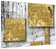 Tablou pe sticlă - Pătrate de aur N⁰3 (70x50 cm)