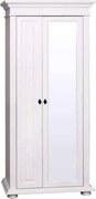 Dulap lemn masiv alb cu oglindă Ariana, 87 × 41 × 200 cm