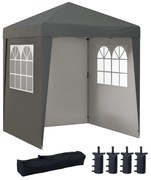 Outsunny Tonelă barnum de grădină pop-up pliabil reglabil în înălțime protecție UV 30+ 3 pereți laterali gri | Aosom Romania