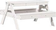 vidaXL Masă de picnic pentru copii, alb, 88x97x52 cm, lemn masiv pin
