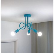 Lustră LED aplicată pentru copii OXFORD, 3xE27/15W/230V, albastră