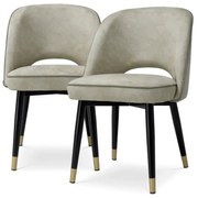 Set de 2 scaune design LUX Cliff, Mayer silver