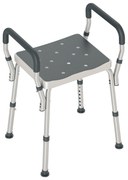 HOMCOM Taburet de duș pentru persoane în vârstă și cu handicap cu brațe, înălțime reglabilă, tampoane antialunecare, gri | Aosom Romania