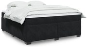 vidaXL Pat box spring cu saltea, negru, 180x200 cm, catifea