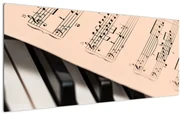 Tablou cu pian și notele muzicale (120x50 cm)