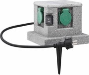 vidaXL Priză de grădină cu senzor crepuscular, plastic