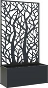 Outsunny Jardinieră cu spalier, ghiveci pentru plante cățărătoare, legume, flori din metal 61 x 23 x 113 cm negru | Aosom Romania