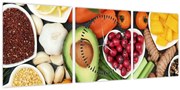 Tablou - Alimente sănătoase (cu ceas) (90x30 cm)