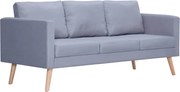 vidaXL Canapea cu 3 locuri, material textil, gri deschis